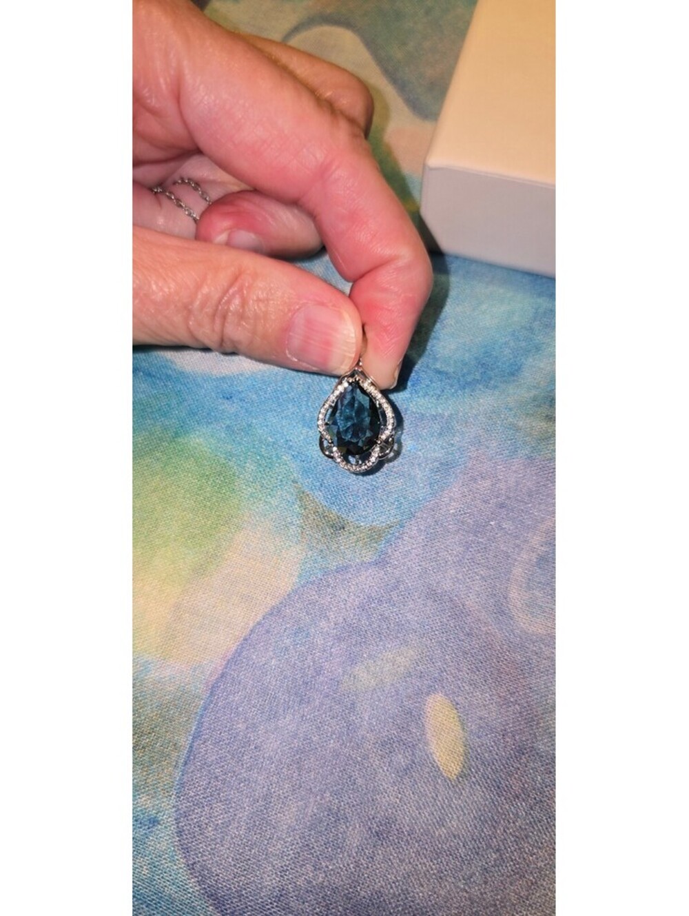 Indicolite colored Topaz pendant and chain